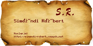 Simándi Róbert névjegykártya